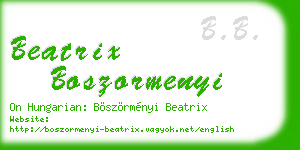 beatrix boszormenyi business card